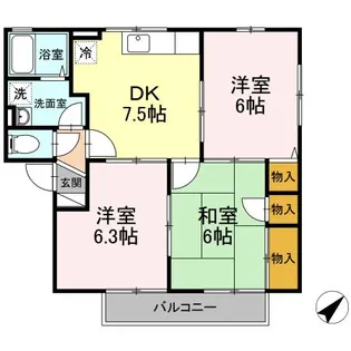 ウィルモア B棟【1階】の間取り