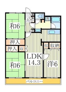 大金平ハイツ【1階】の間取り