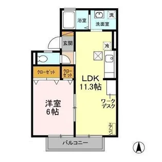 アルカディアII【1階】の間取り