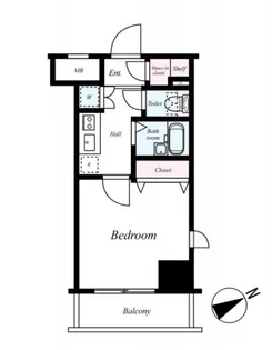 スカイコート・ヴィーダ五反田ウエスト【6階】の間取り