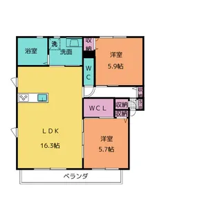 ロジェ西神の倉南館B棟【1階】の間取り