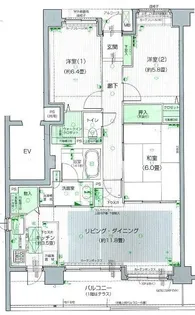 グランコート習志野駅前【6階】の間取り