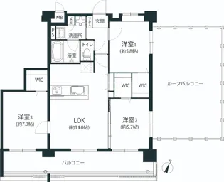 警固ビューアパートメント【7階】の間取り