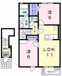 アフィット フルール【2階】の間取り