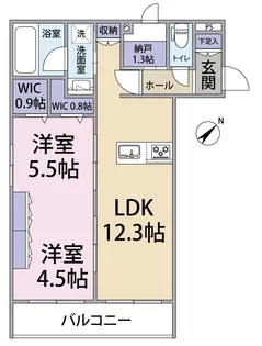 ブロッサム堀の内【2階】の間取り
