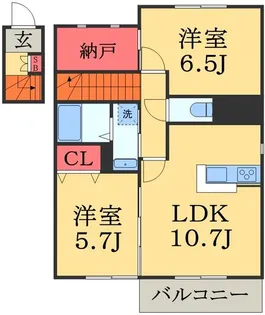シャルマンD棟【2階】の間取り