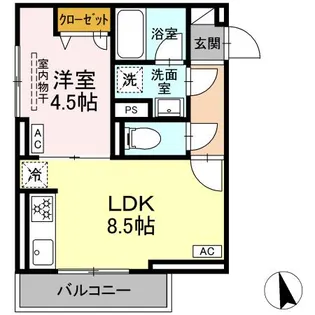 セレスティア羽沢A棟 A棟【2階】の間取り