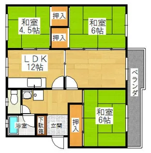 男山第二住宅109棟【4階】の間取り