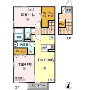 フラワーメゾン A棟【2階】の間取り