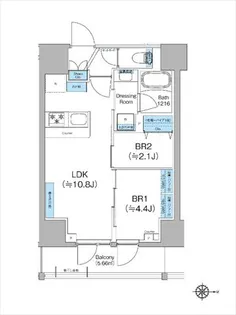 クレヴィアリグゼ蒲田西【15階】の間取り