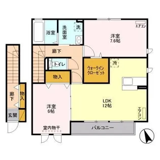 カーサ ビスタ B【2階】の間取り