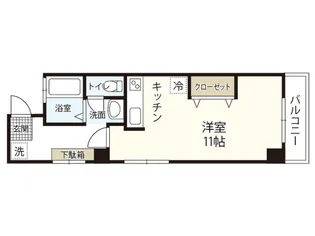 リバーウォーク広瀬【6階】の間取り