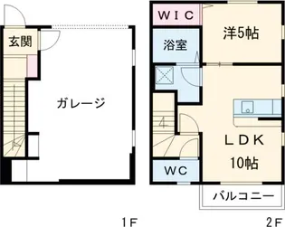 J’sガレージハウスA棟の間取り