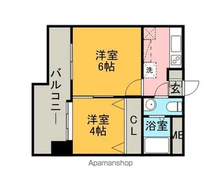 エステートモア薬院シャンブル【5階】の間取り