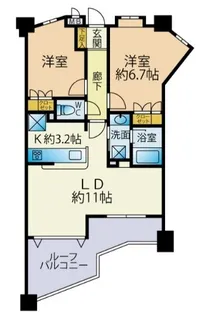 グランシティ勝どき【9階】の間取り