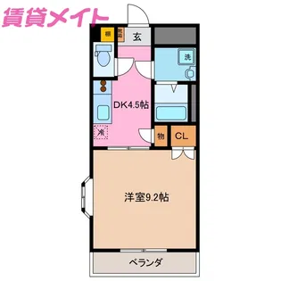 SUN BRIGHT さかII【2階】の間取り
