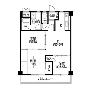 サンライズ久里浜【1階】の間取り