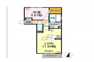 サニーハイツ【1階】の間取り