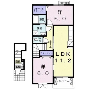 テラス三島町A【2階】の間取り