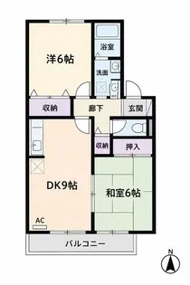 サニーフラット【1階】の間取り