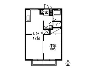 茨城県かすみがうら市下稲吉【アパート】の間取り