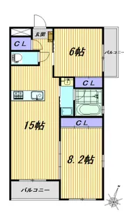 VANCOUVER1108覚王山【2階】の間取り