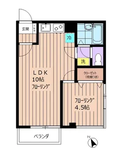 コパーズアプト清新VIII【3階】の間取り
