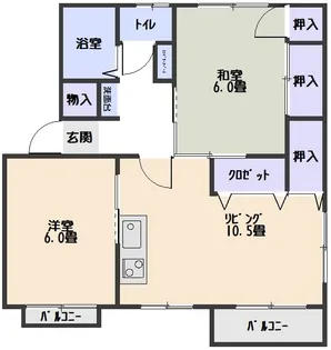 コーポフジタA【2階】の間取り