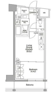 ザ・パークハビオSOHO代々木公園【4階】の間取り