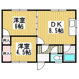 白石アパート【2階】の間取り