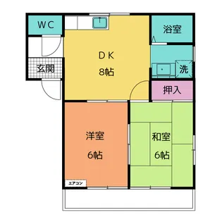 コーポ山本A棟【2階】の間取り