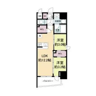 セレニテフラン難波【10階】の間取り