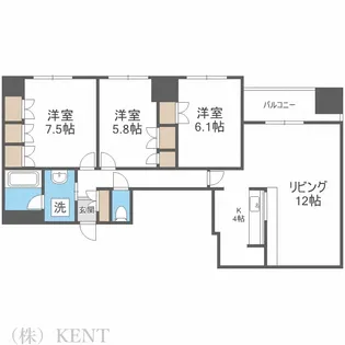 グランカーサ裏参道【11階】の間取り