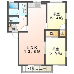 エスポアールMIDA A【1階】の間取り