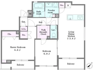 HAYAKAWACOURT sun ハヤカワコートサン【2階】の間取り