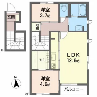 スマート五合田【2階】の間取り