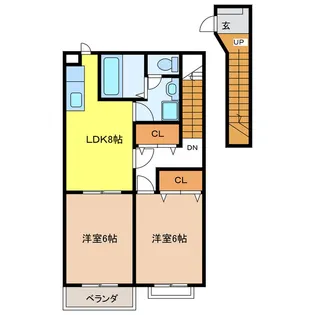 2LDKの間取り画像