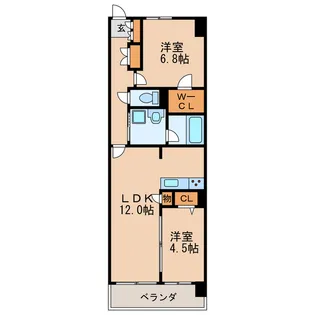 プレサンス ジェネ 新栄町駅前 葵【2階】の間取り