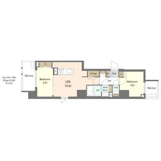 S-RESIDENCE浅草diverse【4階】の間取り