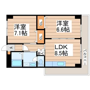 第4ジーオンビル【3階】の間取り