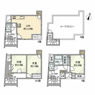 東京都渋谷区西原3【一戸建】の間取り