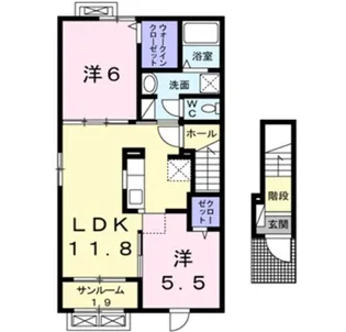 新潟県新発田市豊町1【アパート】の間取り