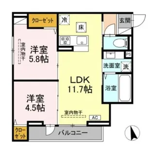 ロイヤルヒルズ(恩名2)【0】【1階】の間取り