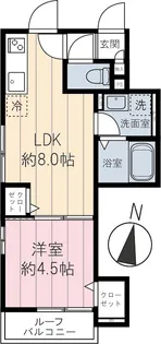 カリーノ田柄【2階】の間取り