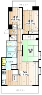 パークシティ横濱B棟【11階】の間取り