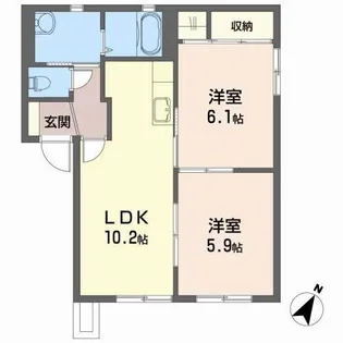 メゾンドブライトン A【1階】の間取り