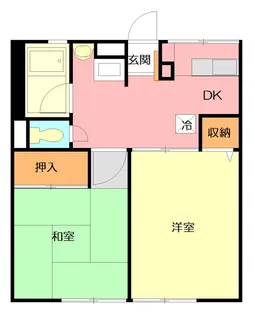 シティハイム 山川ハイツB【2階】の間取り