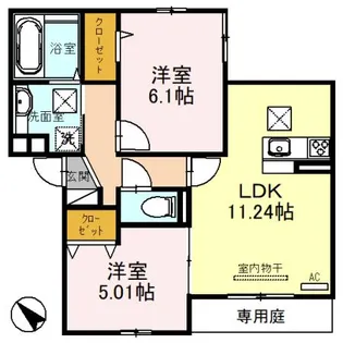ビエネスタル【1階】の間取り