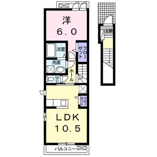 プライムコートハウスB【2階】の間取り