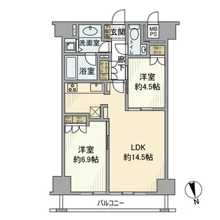 東京都中央区八丁堀3【マンション】の間取り